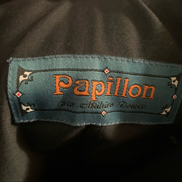 Papillon Embroidered Black Velvet Bag - Picture 2 of 3
